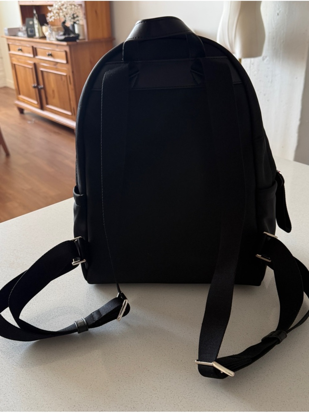 kate spade Black Nylon Backpack with Gold Hardware 13”H x 12”W x 5” D - Picture 3 of 8